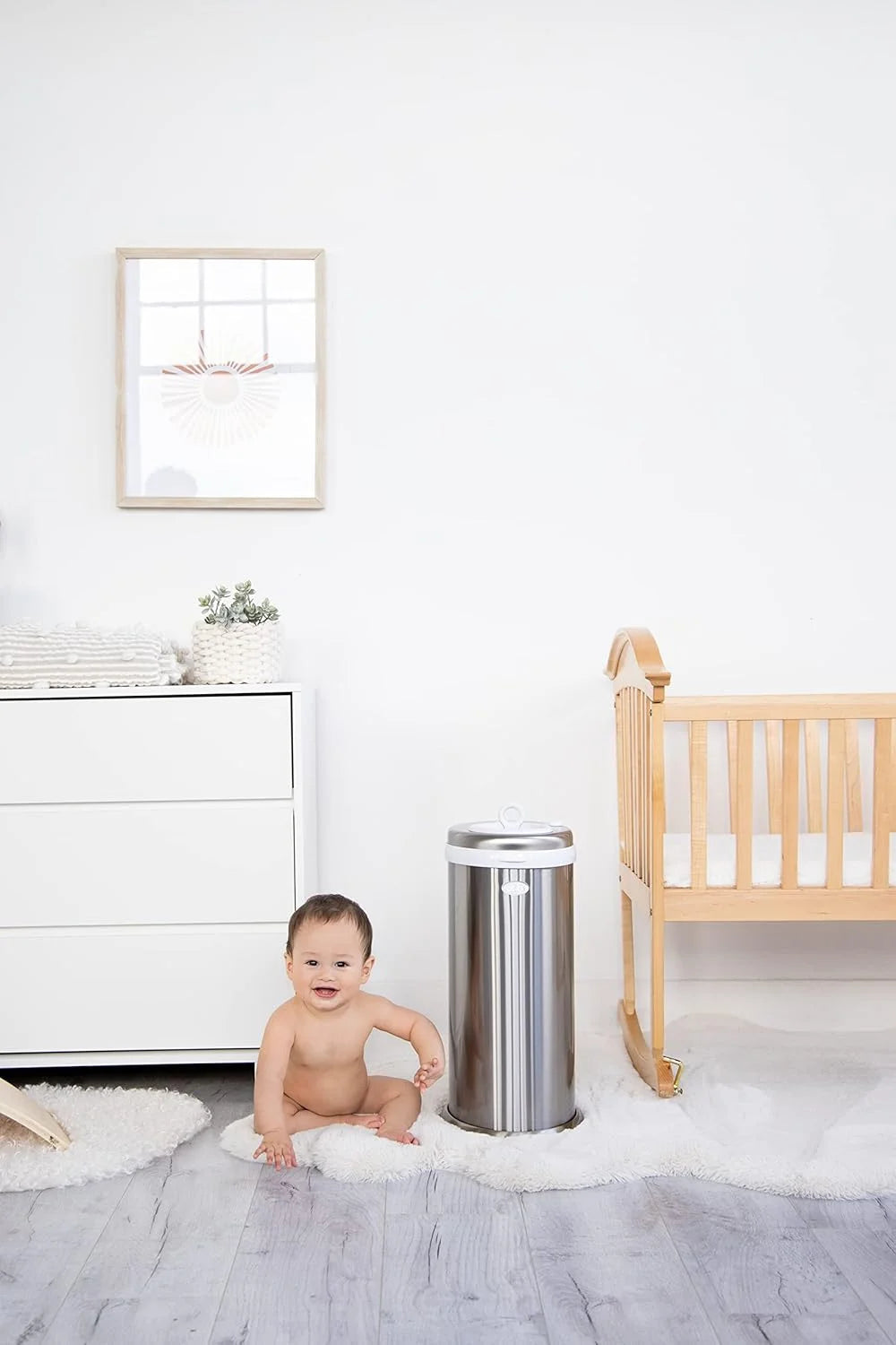 Stainless Steel Diaper Pail, Odor Locking, No Special Bag Required, Award-Winning, Registry Must-Have, Chrome