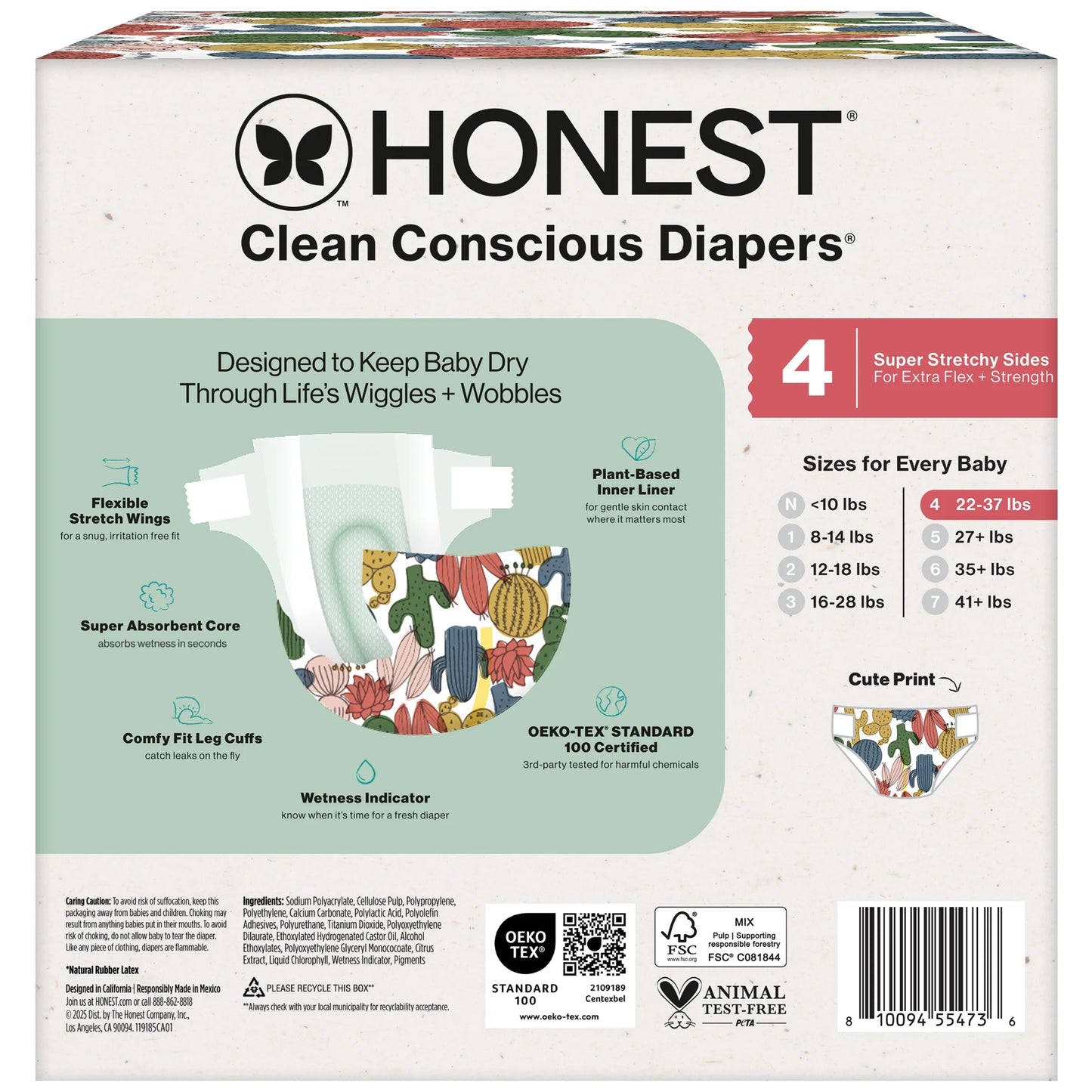 Clean Conscious Baby Diapers Size 4, Hypoallergenic & Fragrance Free, 36 Count