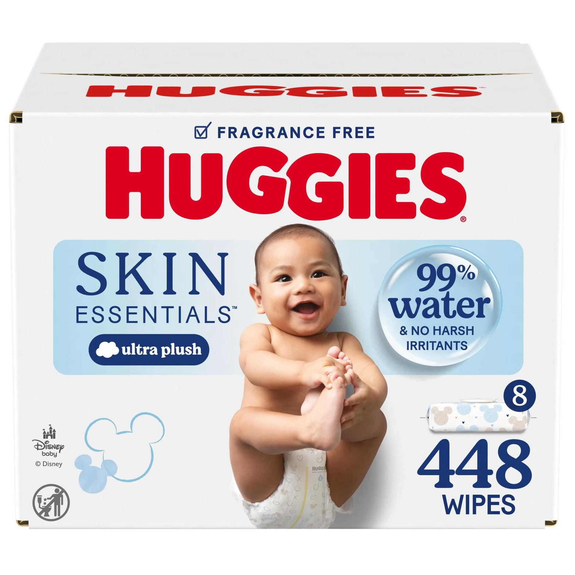 Skin Essentials Baby Wipes, 8 Pack, 448 Total Count (Select for More)