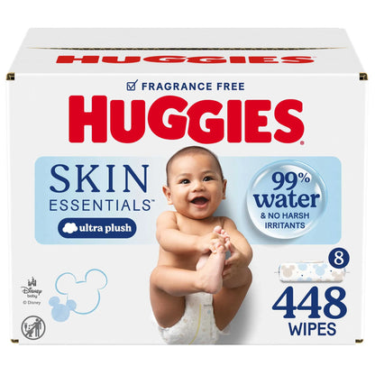 Skin Essentials Baby Wipes, 8 Pack, 448 Total Count (Select for More)