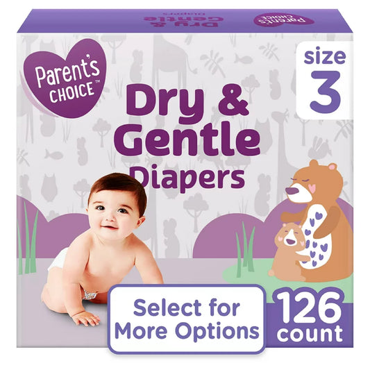 Dry & Gentle Diapers Size 3, 126 Count (Select for More Options)