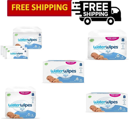 Waterwipes Plastic-Free Original Baby Wipes, 99.9% Water Based Wipes, Unscented