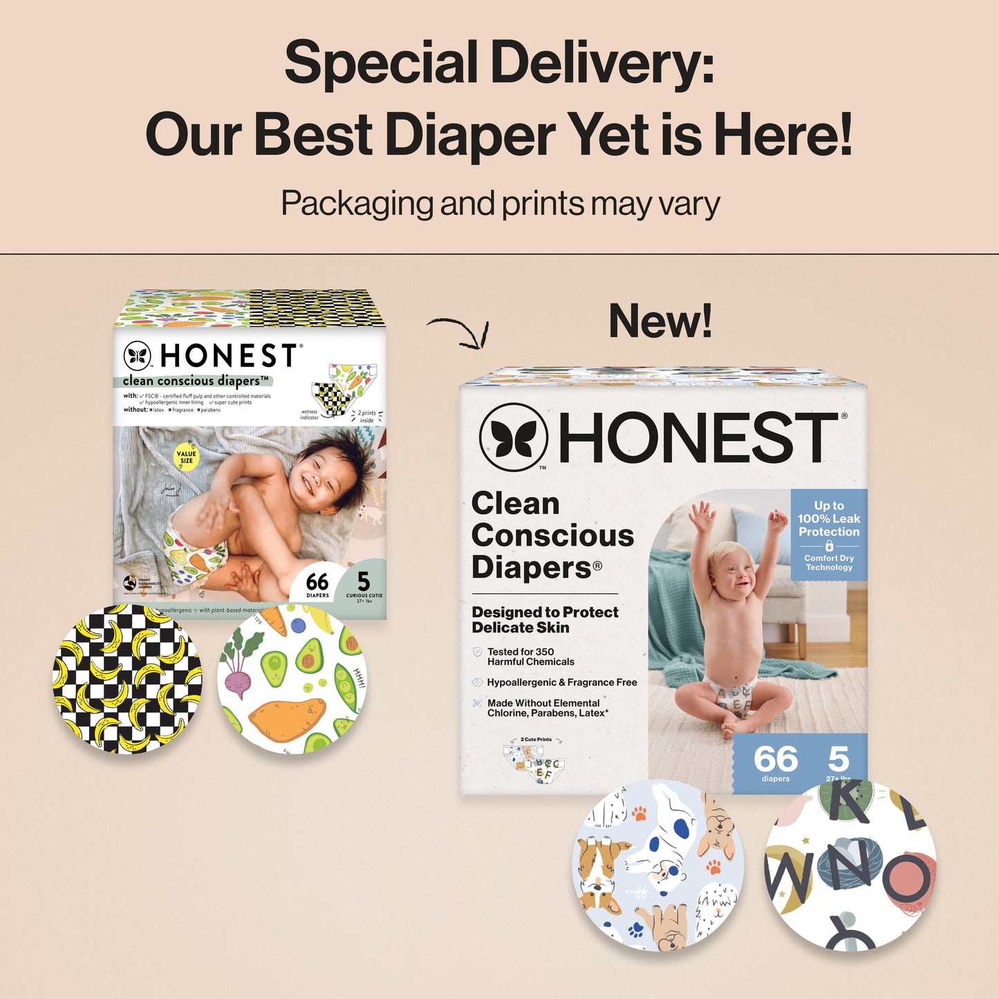 The  Company Clean Conscious Baby Diapers Size 5 (27+ Lbs) Hypoallergenic Fragrance Free 66 Count