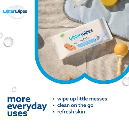 Waterwipes Plastic-Free Original Baby Wipes, 99.9% Water Based Wipes, Unscented