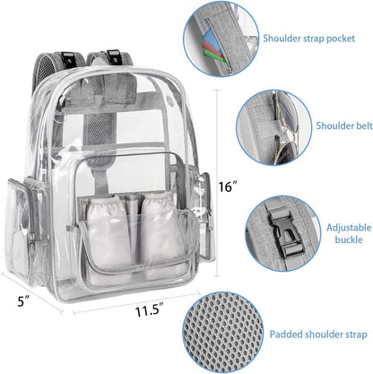 Mancro Diaper Bag Backpack, Clear Baby Bag Heavy Duty Transparent Back