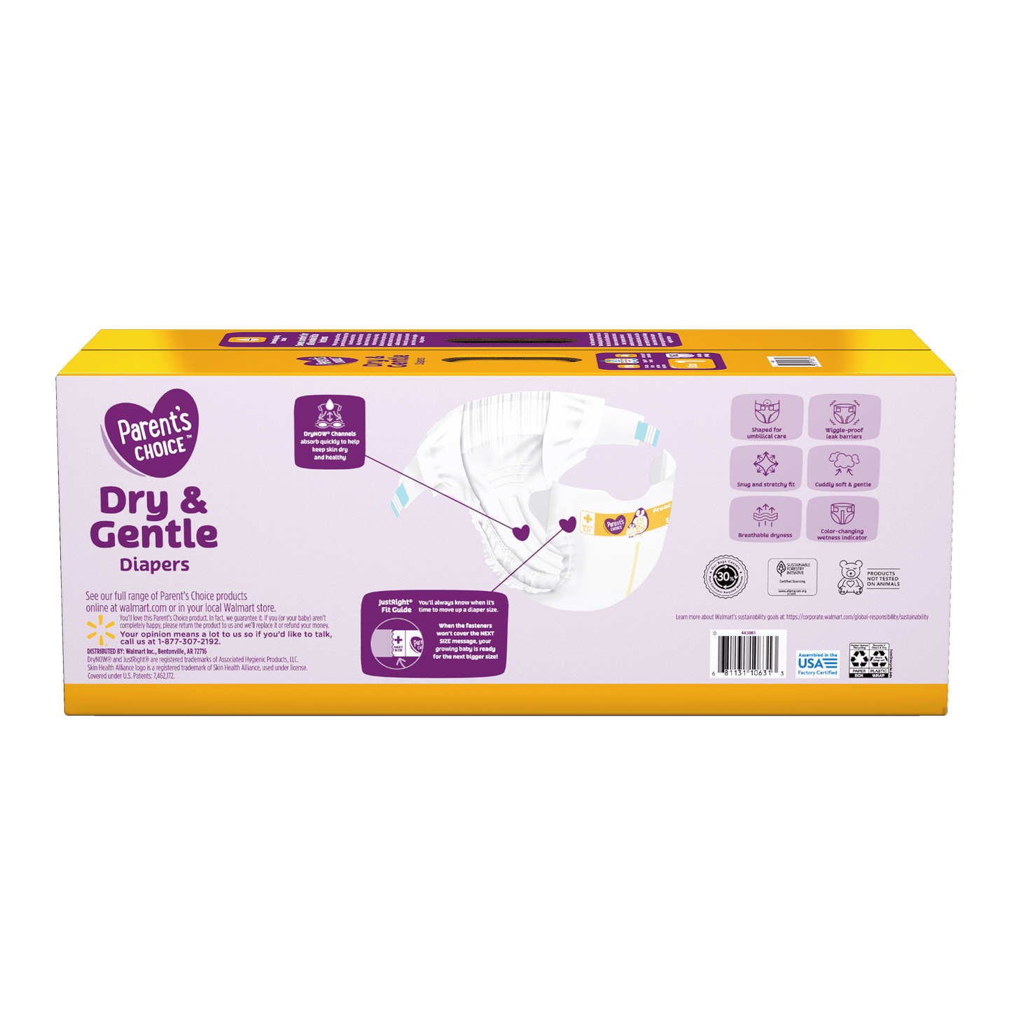 Dry & Gentle Diapers Size 1, 162 Count (Select for More Options)