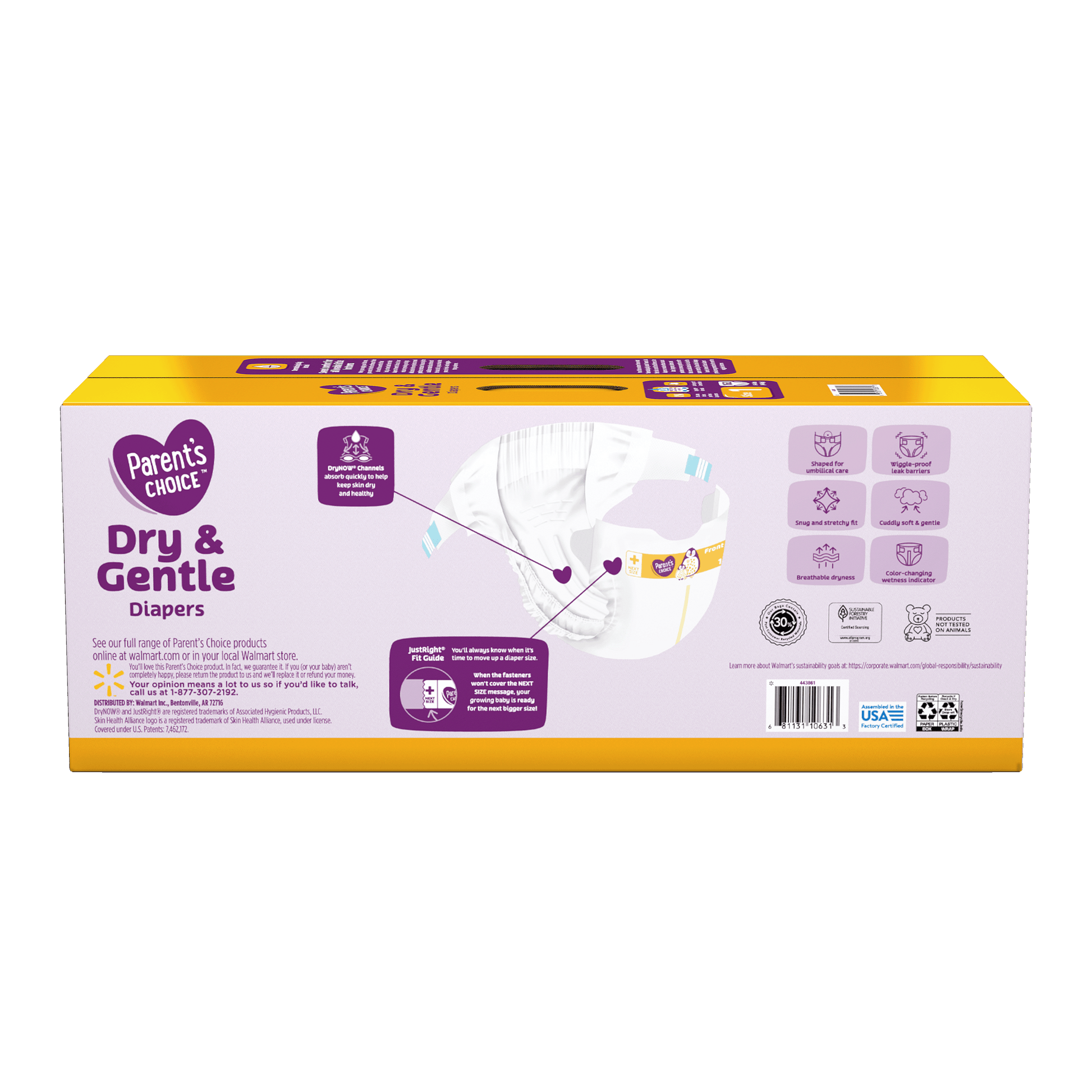 Dry & Gentle Diapers Size 1, 162 Count (Select for More Options)