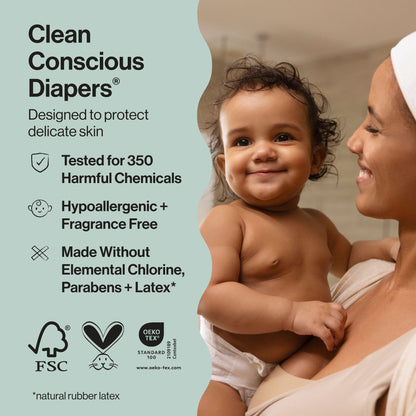 The  Company Clean Conscious Baby Diapers Size Newborn (<10 Lbs) Plant Based Hypoallergenic 108 Count
