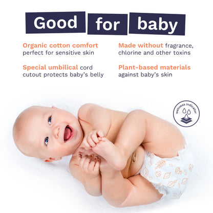 Sensitive Soft Sustainable Baby Diapers Size 2, 87 Count (Choose Your Size and Count)