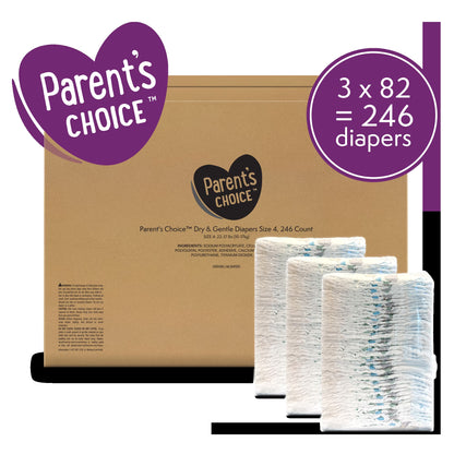Dry & Gentle Diapers Size 4, 246 Count (Select for More Options)