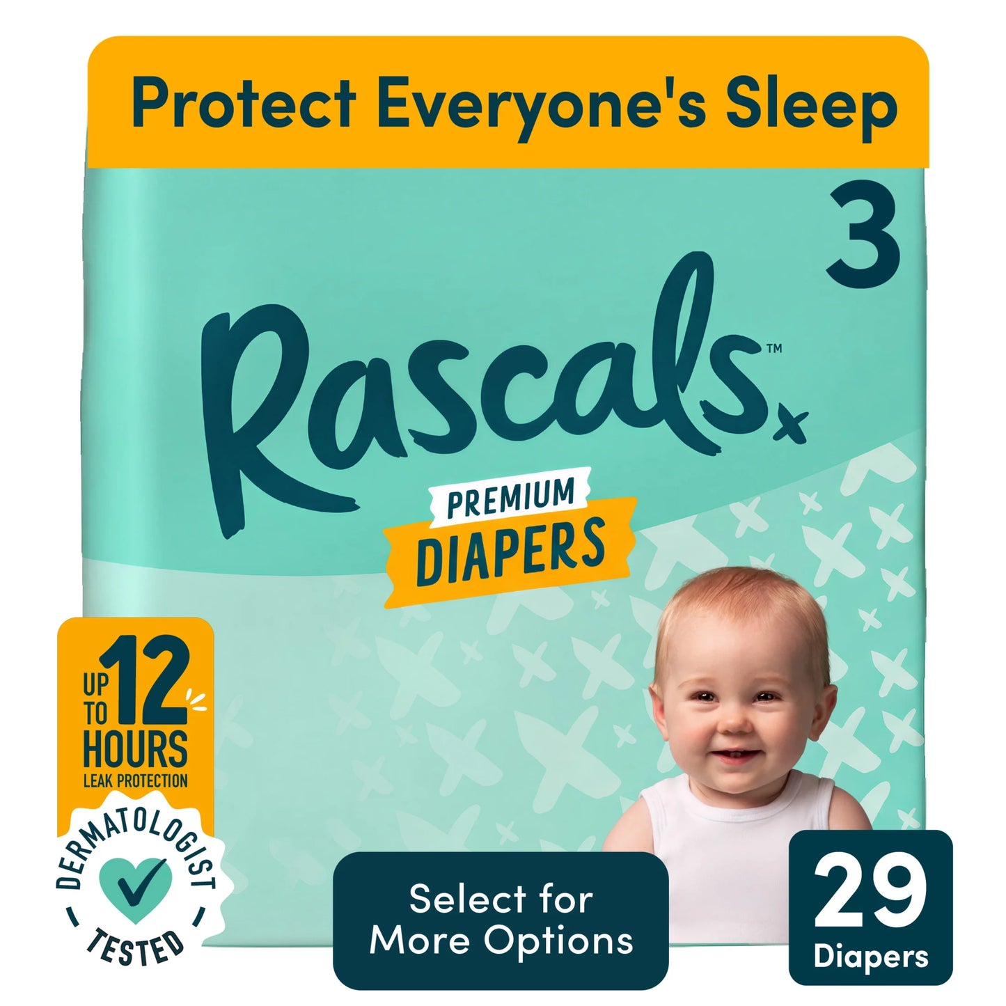 Premium Absorbent Baby Diapers Size 3, 29 Count