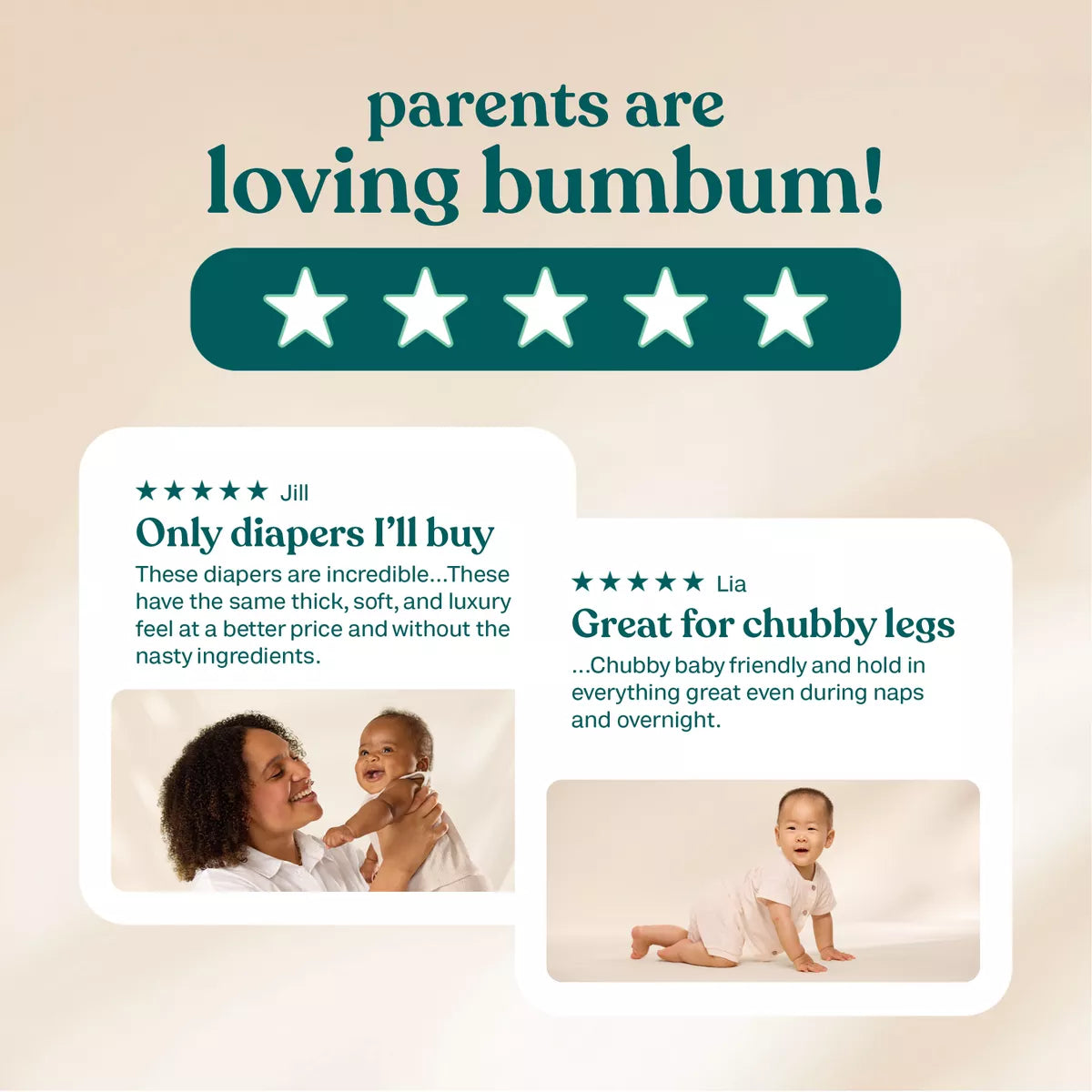 Bumbum Luxury Fragrance-Free Disposable Diapers - (Select Size and Count)