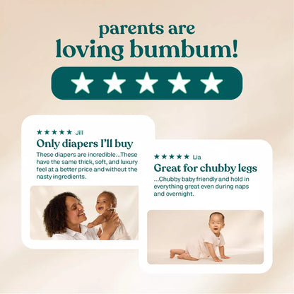 Bumbum Luxury Fragrance-Free Disposable Diapers - (Select Size and Count)
