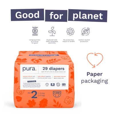 Sensitive Soft Sustainable Baby Diapers Size 2, 87 Count (Choose Your Size and Count)
