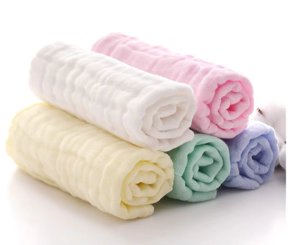 Baby Washcloths - Natural Cotton Baby Wipes - Soft Newborn Face Towel and Washcloth for Sensitive Skin, Registry as Shower, 5 P