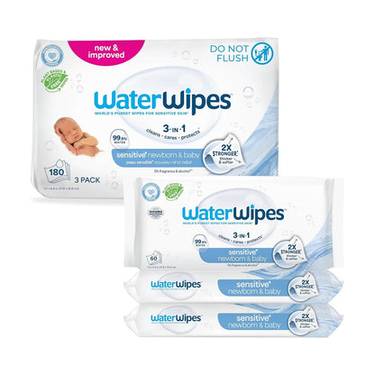 Waterwipes Plastic-Free Original Baby Wipes, 99.9% Water Based Wipes, Unscented