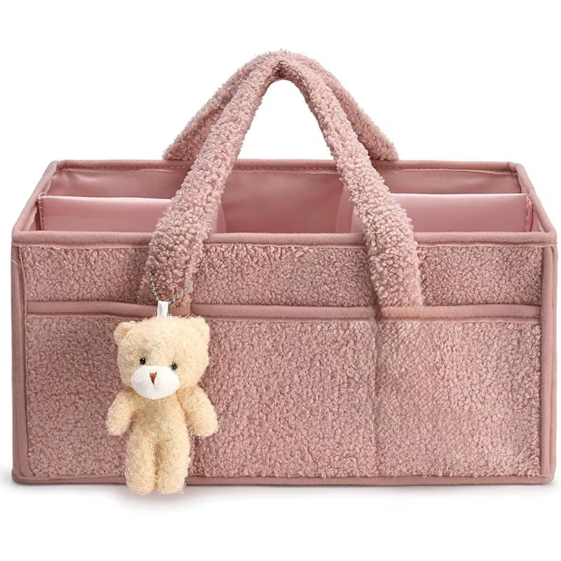 Baby Stroller Accessories Organizer Mommy Tote Bag Foldable Storage Baby Diaper Hanging Bags Thicken Portable Caddies Babydiaper