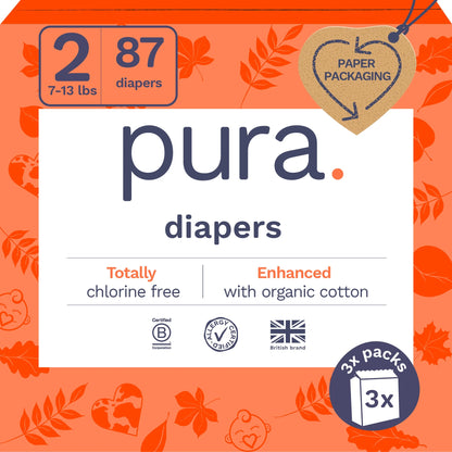 Sensitive Soft Sustainable Baby Diapers Size 2, 87 Count (Choose Your Size and Count)
