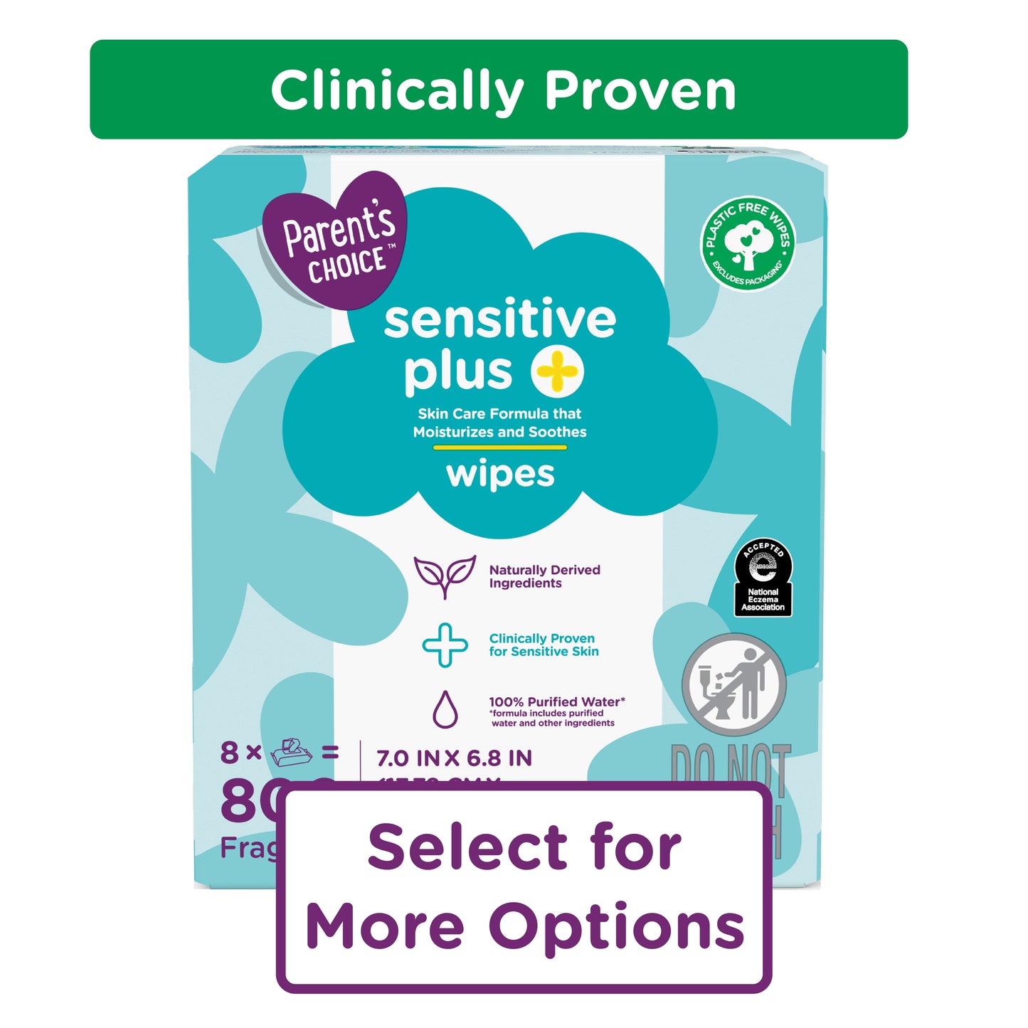 Sensitive plus Baby Wipes, 800 Count