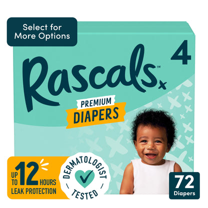 Premium Absorbent Baby Diapers Size 4, 72 Count