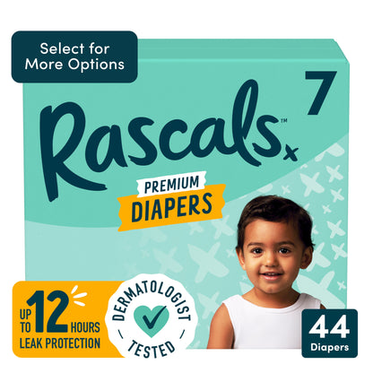 Premium Absorbent Baby Diapers Size 7, 44 Count