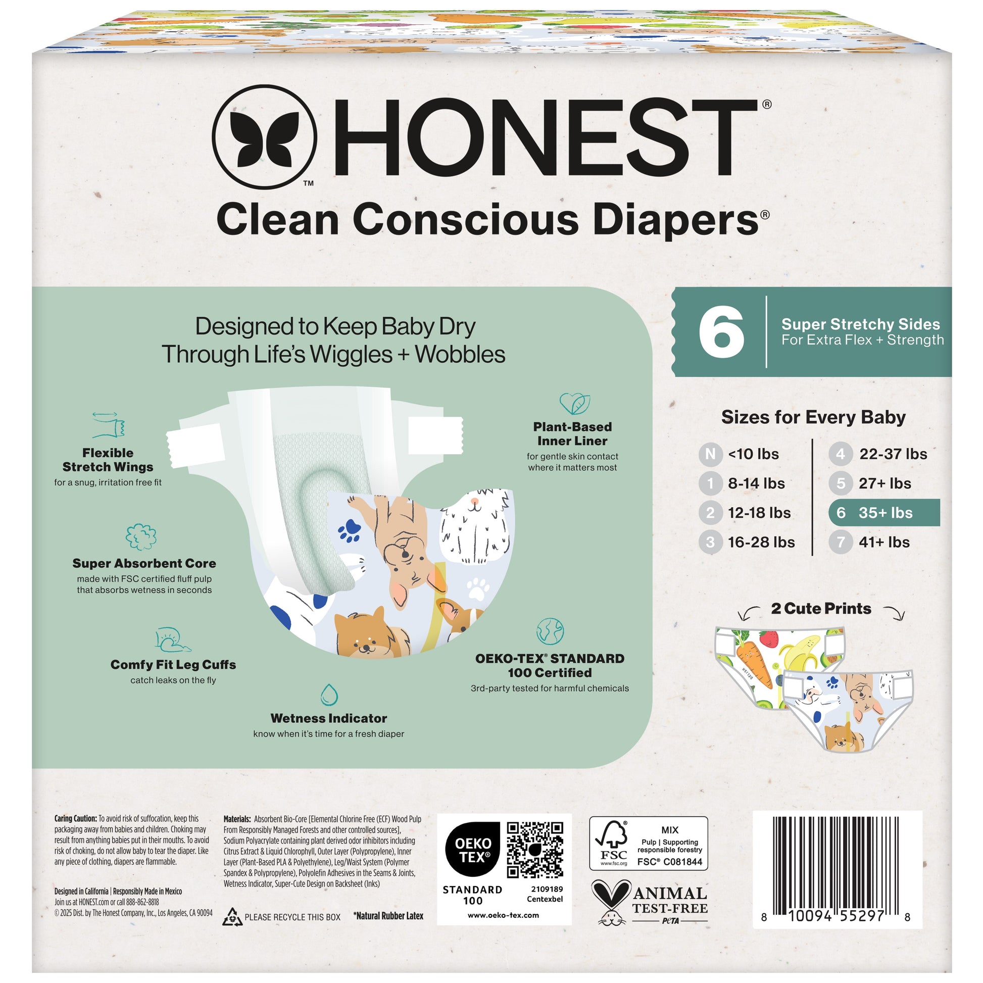 The  Company, Clean Conscious Diapers®, All the Letters & so Delish, Size 6, 54 Count