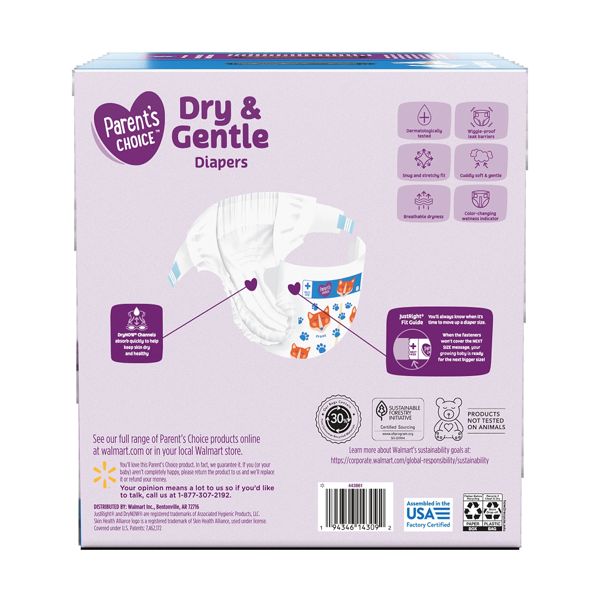 Dry & Gentle Diapers Size 8, 64 Count (Select for More Options)