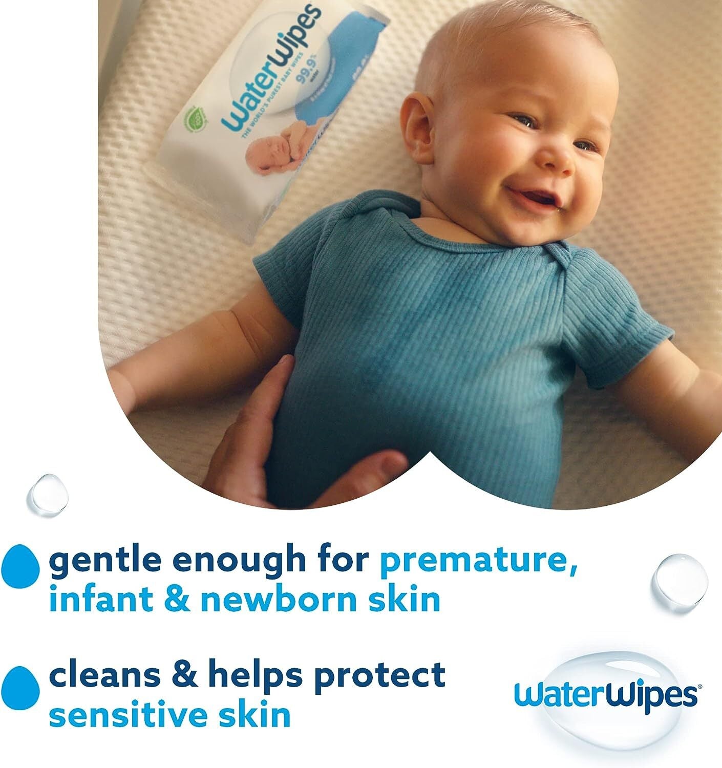 Waterwipes Plastic-Free Original Baby Wipes, 99.9% Water Based Wipes, Unscented