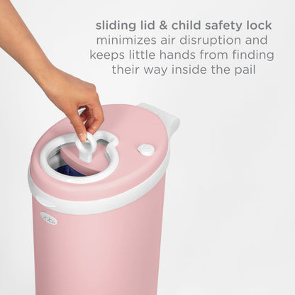 Odor Locking Steel Diaper Pail, Baby Registry Must-Have, Fig Blossom