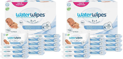Waterwipes Plastic-Free Original Baby Wipes, 99.9% Water Based Wipes, Unscented