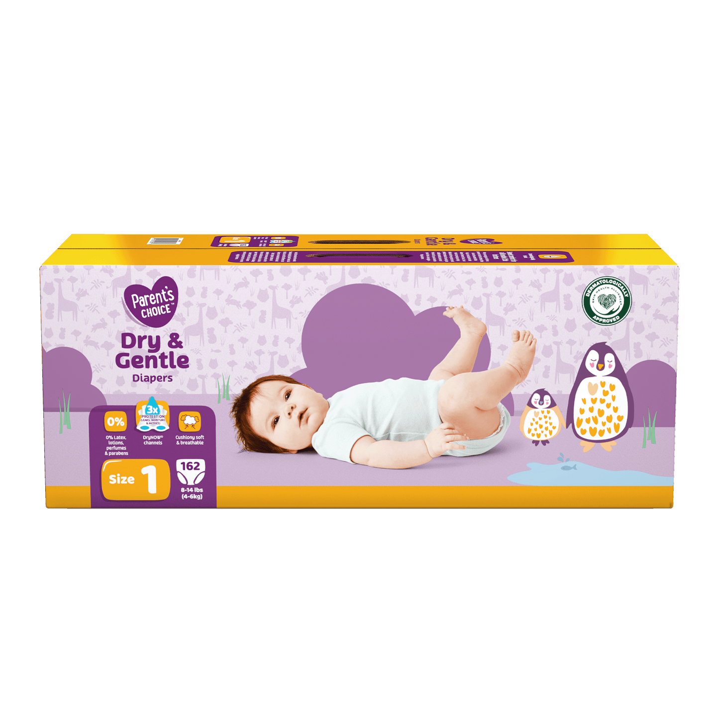 Dry & Gentle Diapers Size 1, 162 Count (Select for More Options)