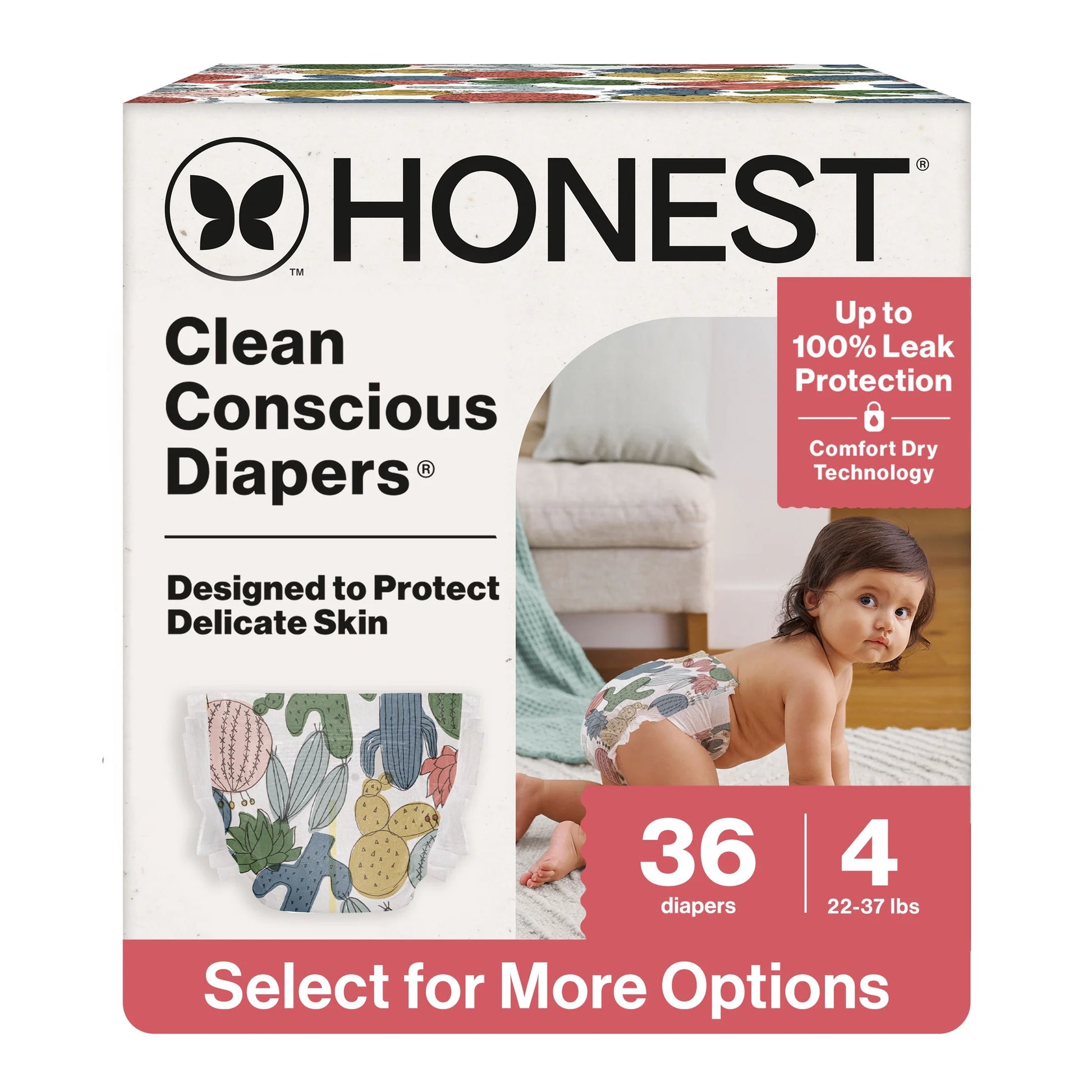 Clean Conscious Baby Diapers Size 4, Hypoallergenic & Fragrance Free, 36 Count