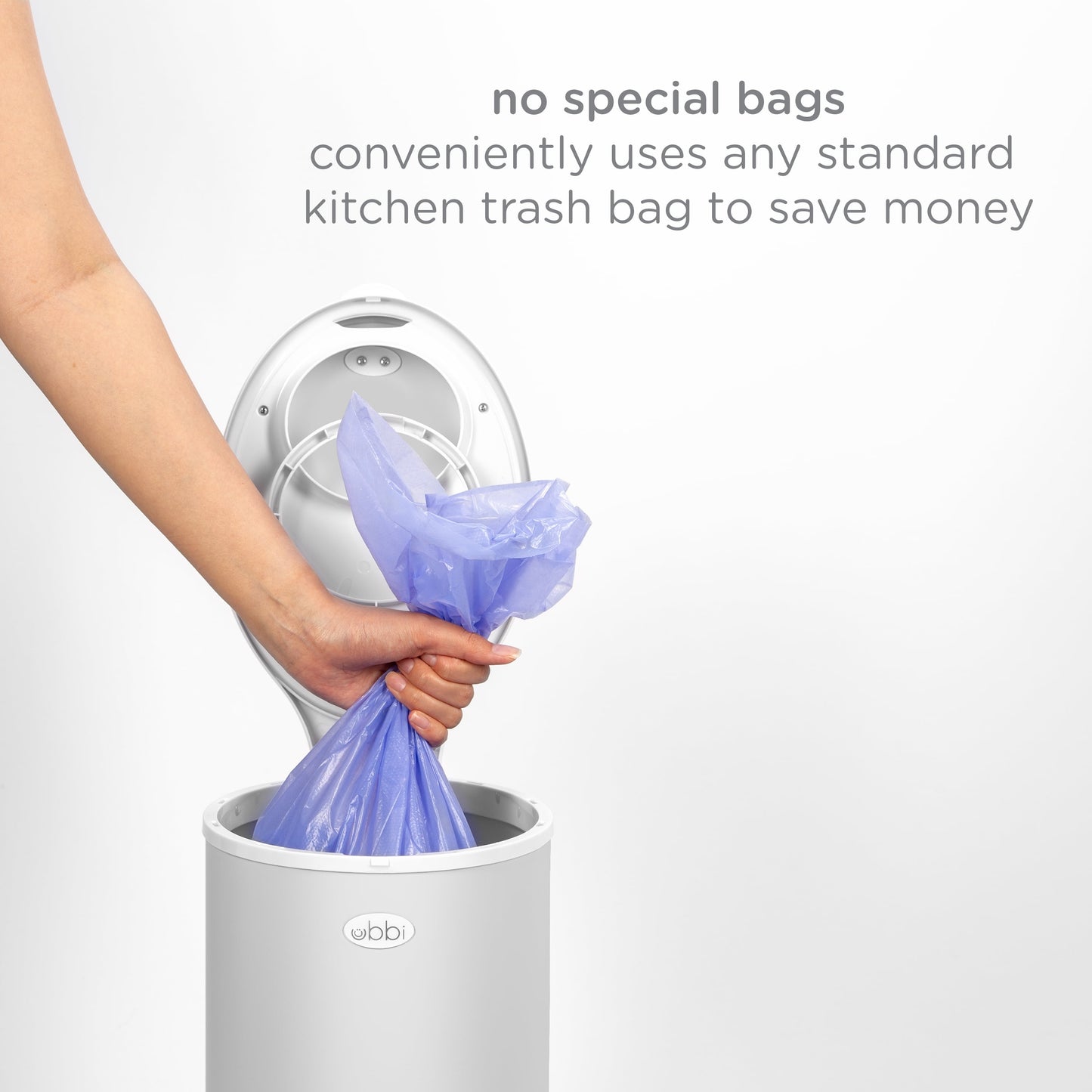 Stainless Steel Diaper Pail, Odor Locking, No Special Bag Required, Award-Winning, Registry Must-Have, Gray