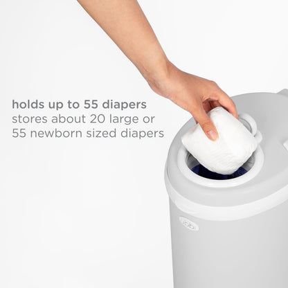 Stainless Steel Diaper Pail, Odor Locking, No Special Bag Required, Award-Winning, Registry Must-Have, Gray