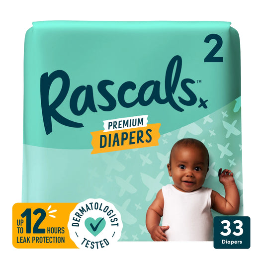 Premium Absorbent Baby Diapers Size 2, 33 Count