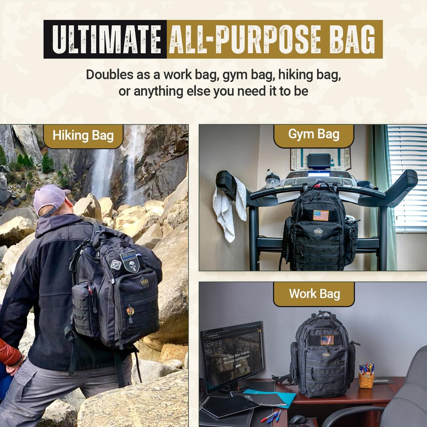 Diaper Bag Backpack with Diaper Changing Mat - Waterproof Military-Grade Baby Travel Bag - Spacious Design for Moms and Dads on the Go with Toddlers Baby Bag - Black