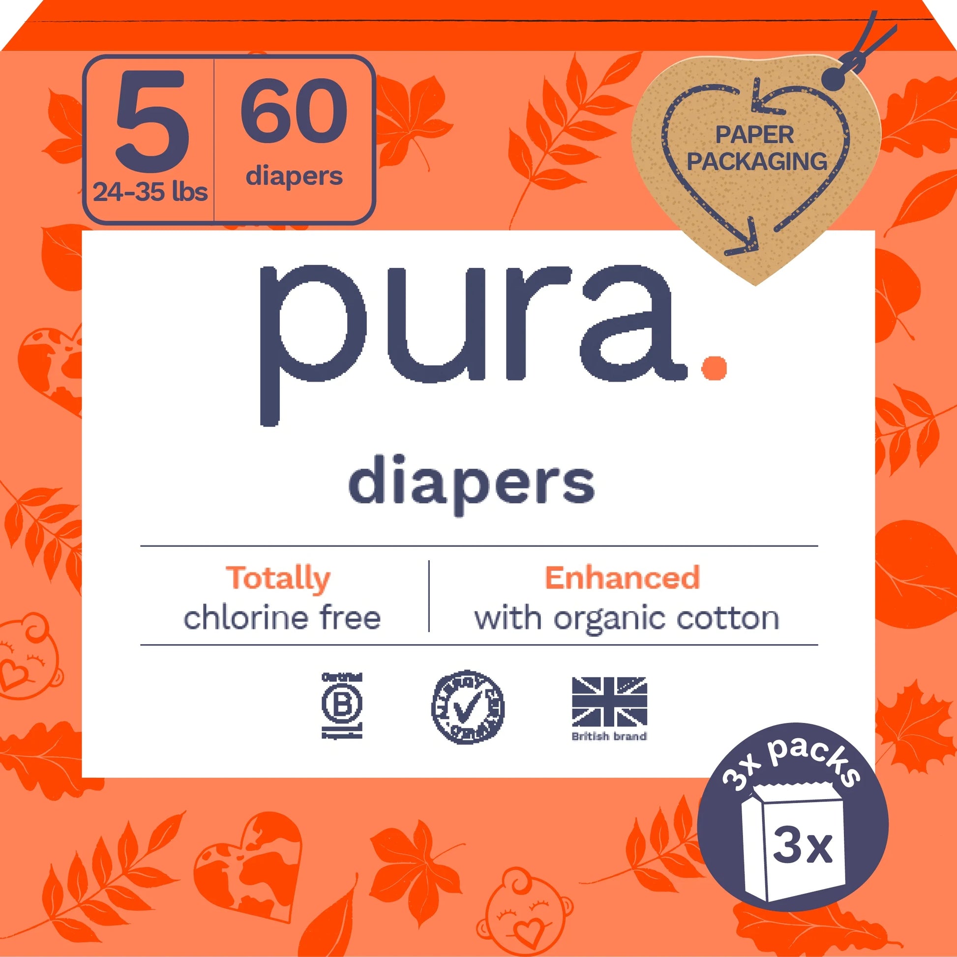 Sensitive Soft Sustainable Baby Diapers Size 5, 60 Count (Choose Your Size and Count)
