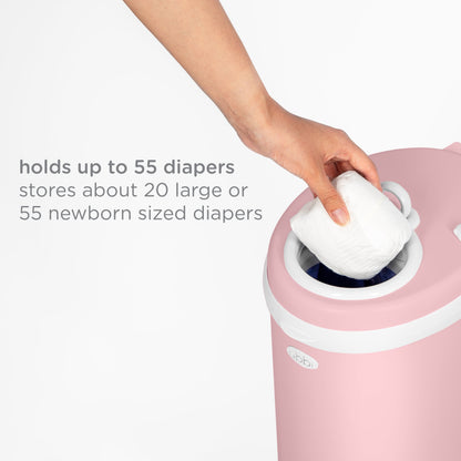 Odor Locking Steel Diaper Pail, Baby Registry Must-Have, Fig Blossom
