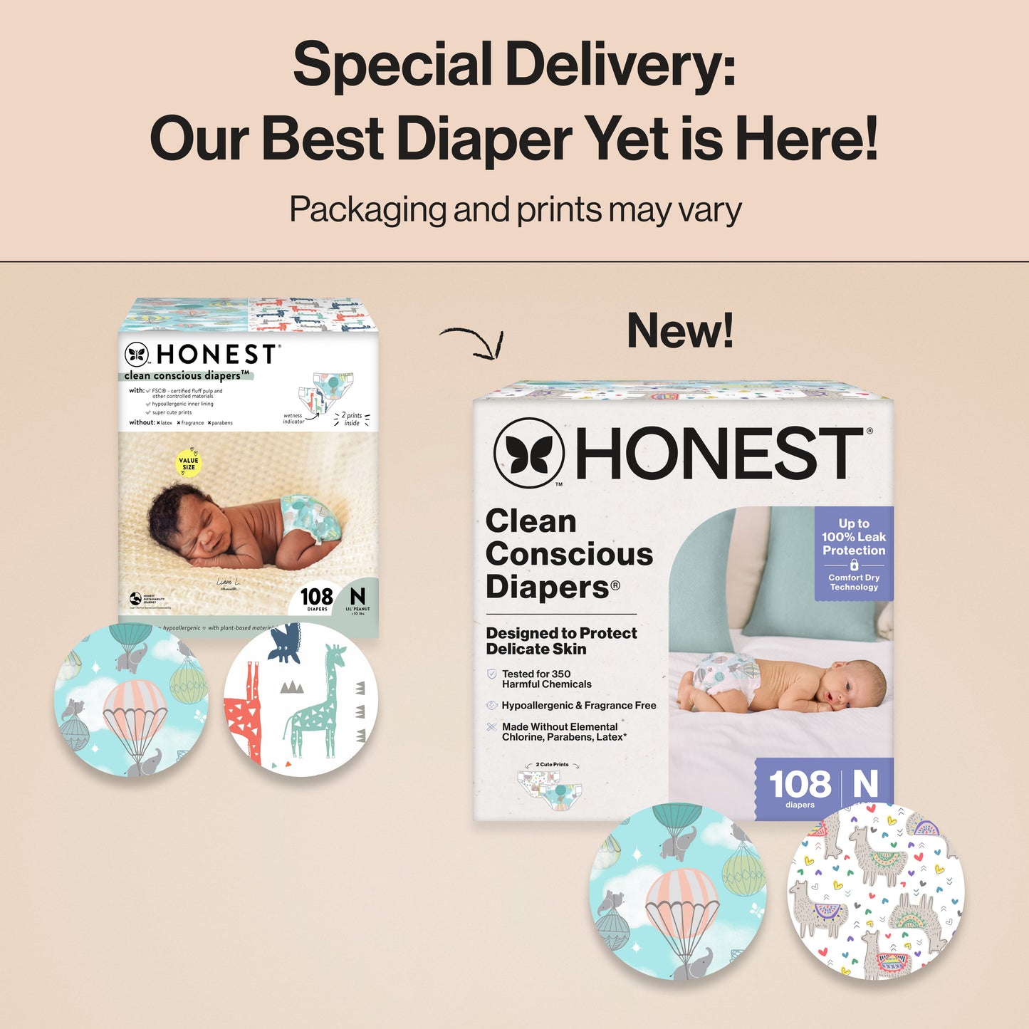 The  Company Clean Conscious Baby Diapers Size Newborn (<10 Lbs) Plant Based Hypoallergenic 108 Count