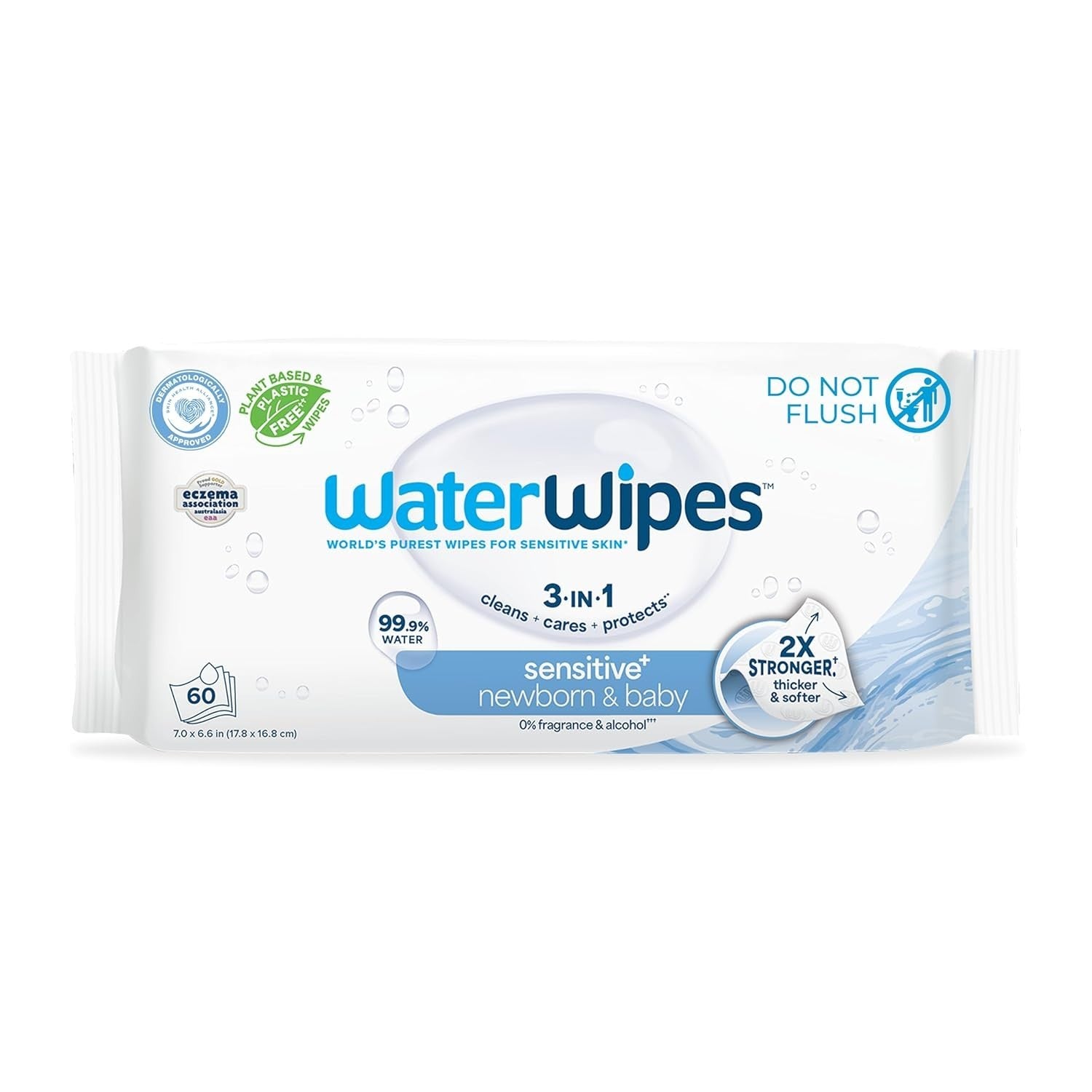 Waterwipes Plastic-Free Original Baby Wipes, 99.9% Water Based Wipes, Unscented