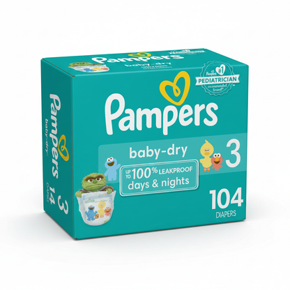 Pampers Baby-Dry Diapers Size 3, 104 Count